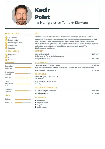 Halkla İlişkiler Cv Örnekleri cv indir